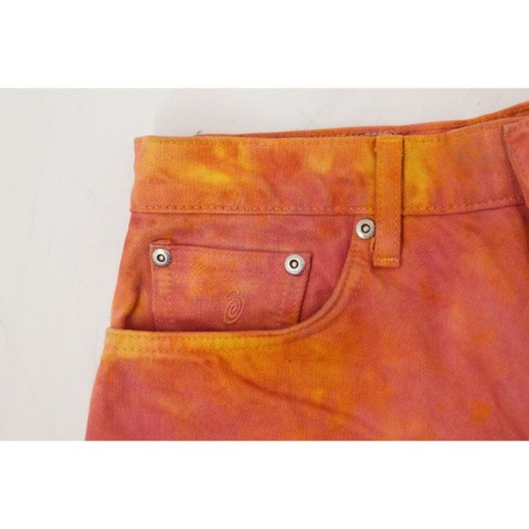 Stussy Jeans Mens 28 Wonderland Dye Big Ol Wide Leg Button Fly Pinkish Yellow - Picture 5 of 16